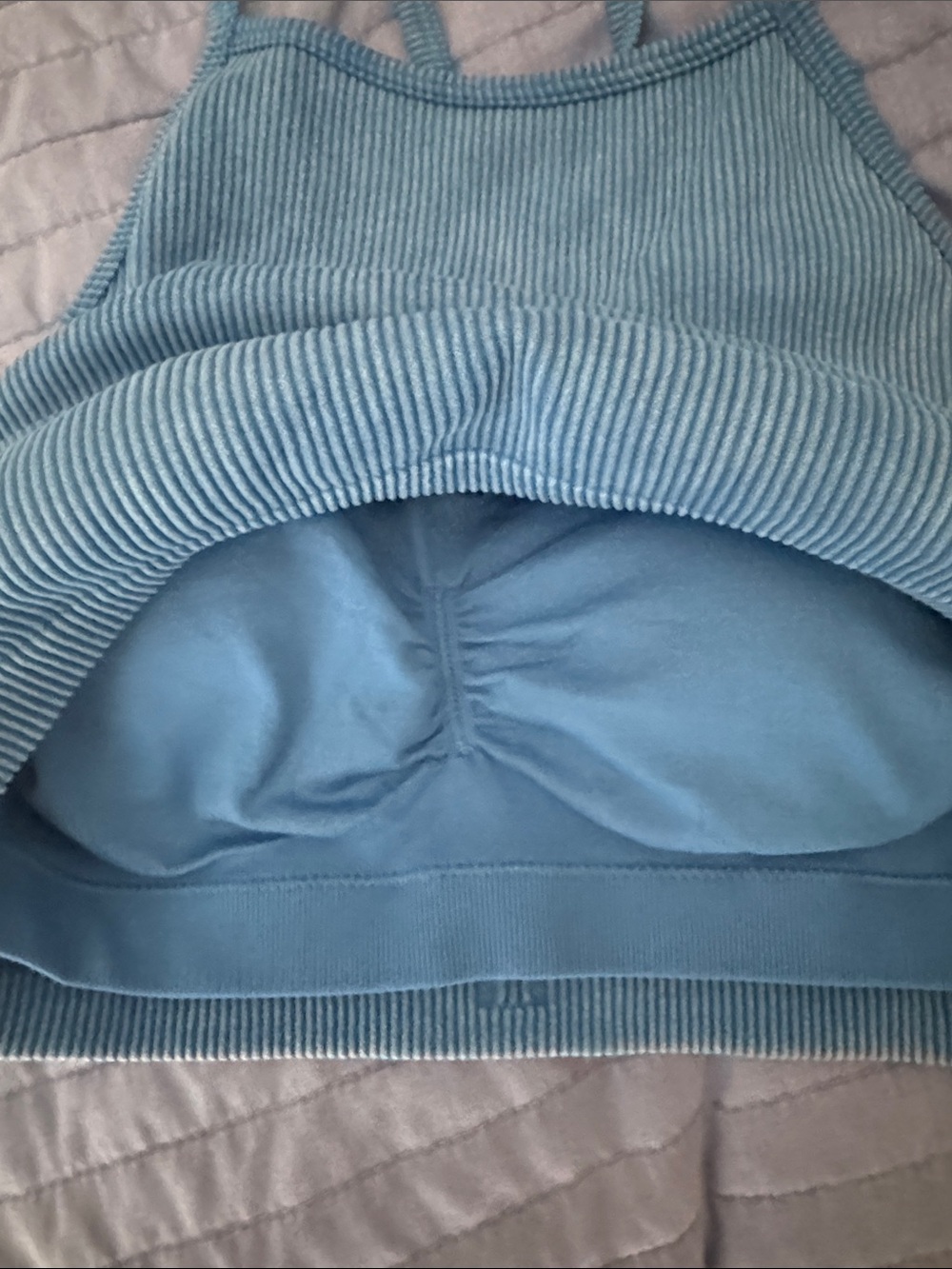 JoyLab Blue Ribbed Cropped Cami - Picture 4 of 5